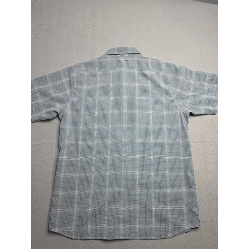 The North Face Shirt Mens Large Blue Plaid Pocket Short Sleeve Button-Up Outdoor